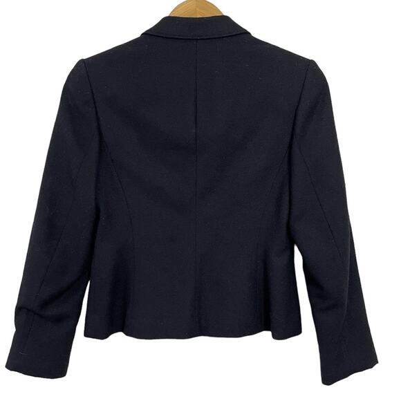 Pendleton Vintage Black 100% Pure Virgin Wool Crop Blazer Size Petite Size 6 - Picture 3 of 4